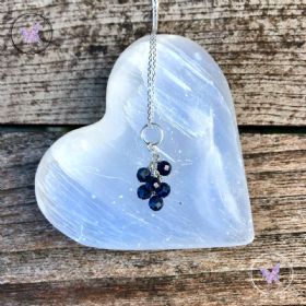 Blue Sapphire Cluster September Birthstone Necklace